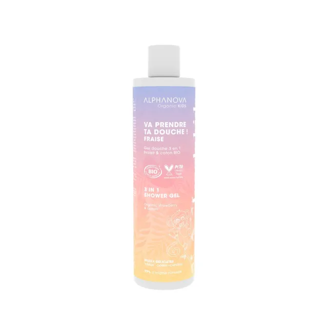 Gel lavant 3 en 1 Va prendre ta douche ! - Fraise - Alphanova Kids