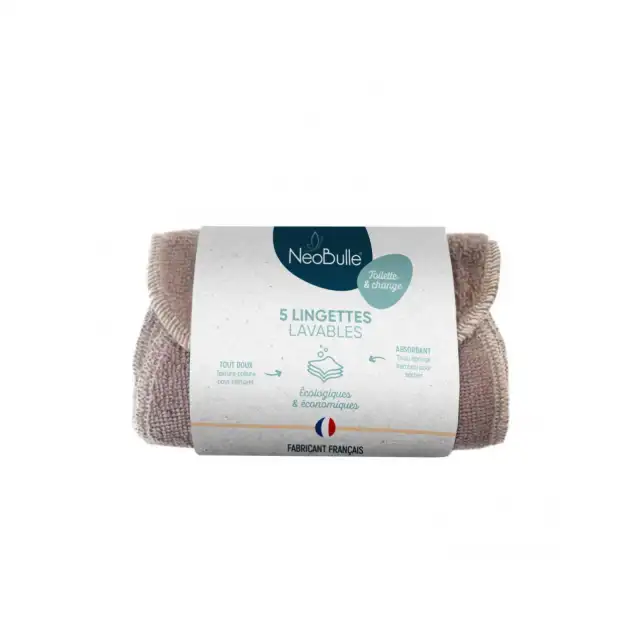Lot de 5 lingettes lavables - Néobulle