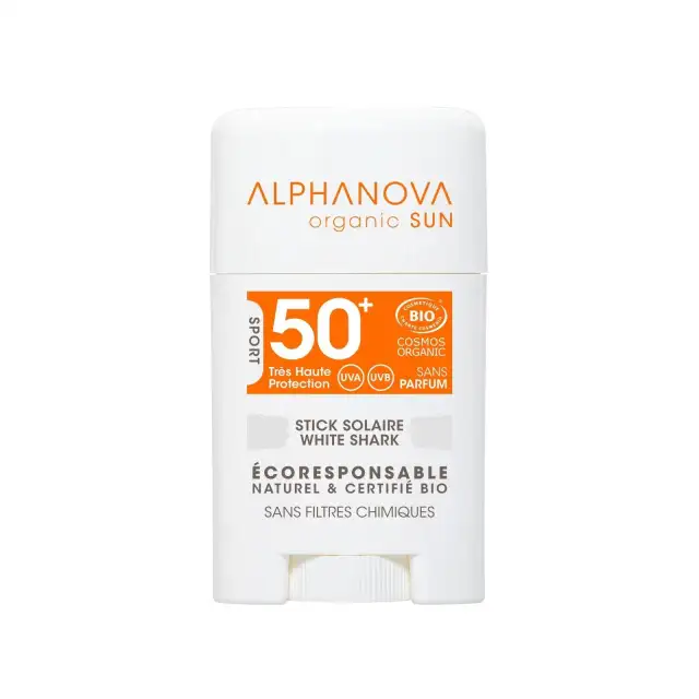 Stick solaire colorés - visage SPF50+ - Alphanova Organic Sun