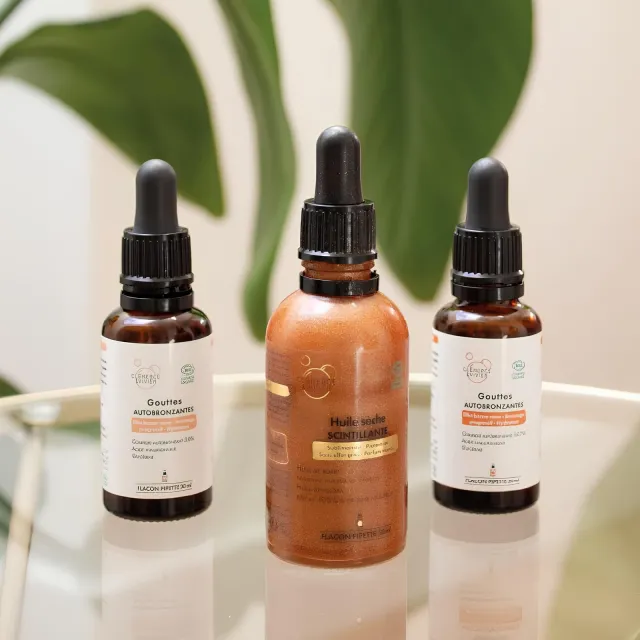 Duo Huile Sèche Scintillante & Gouttes Autobronzantes