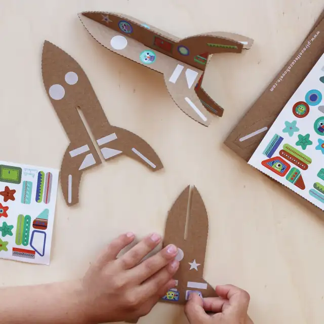 Kit créatif - Fusées en carton - Pirouette Cacahouète