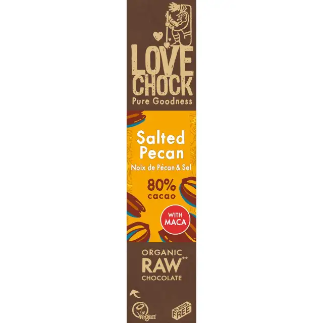 Barre de chocolat cru Salted Pecan - Lovechock