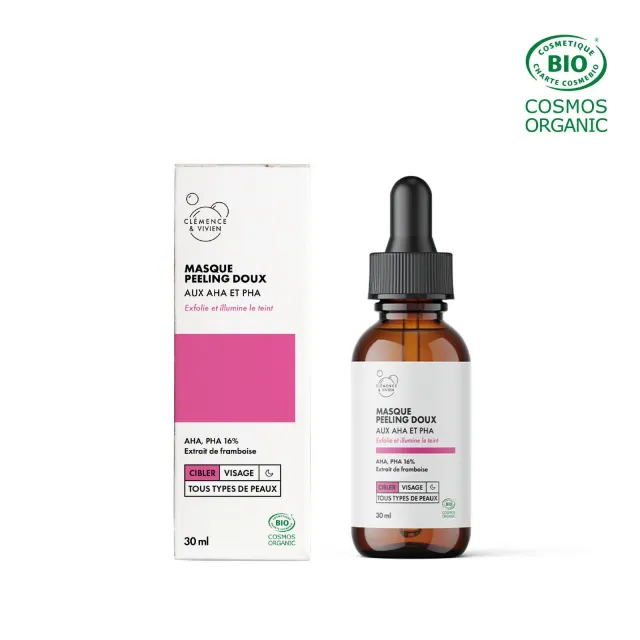 Masque peeling doux AHA + PHA 16 % - 30 ml - Clémence & Vivien