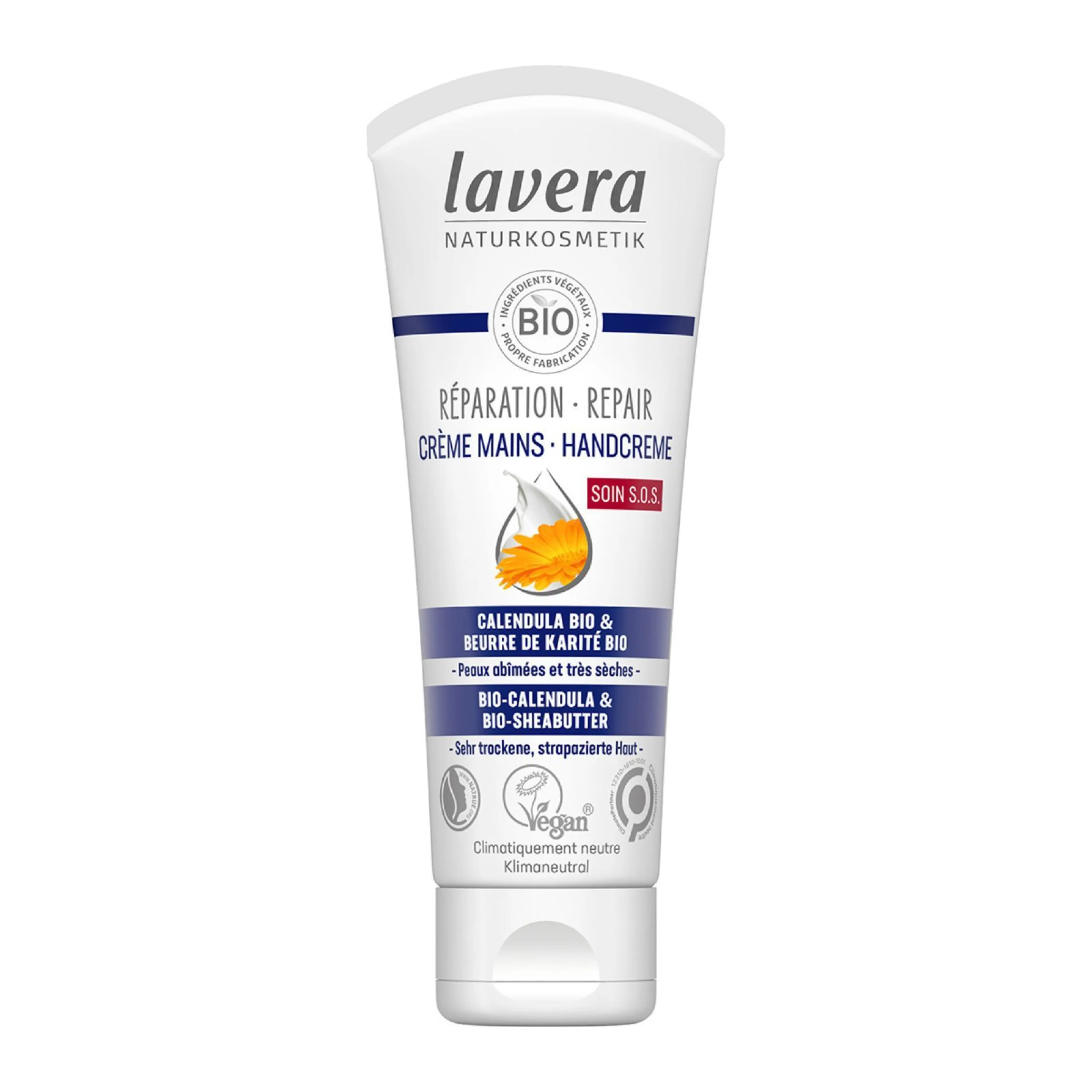 Crème pour les mains réparatrice au Calendula & Karité Bio - Lavera