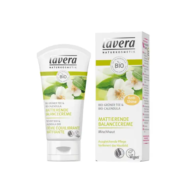 Crème hydratante & équilibrante Visage au Thé Vert & Calendula Bio - Lavera