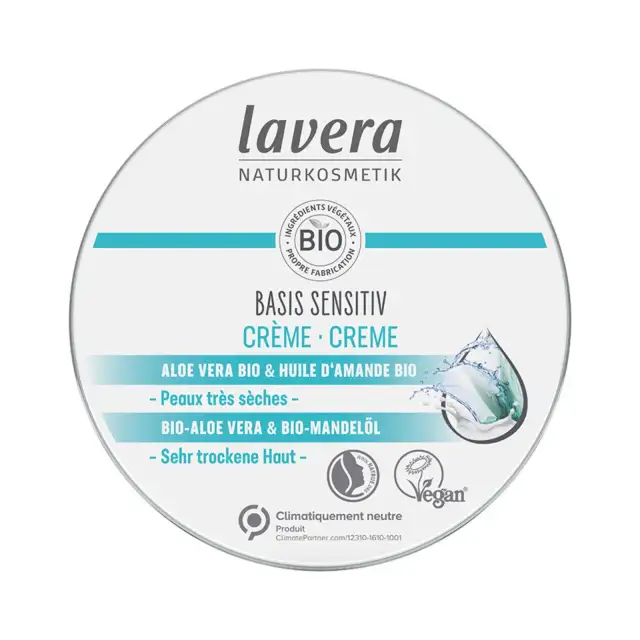 Crème Basis Sensitiv Aloe Vera & Huile d'Amande Douce - Lavera