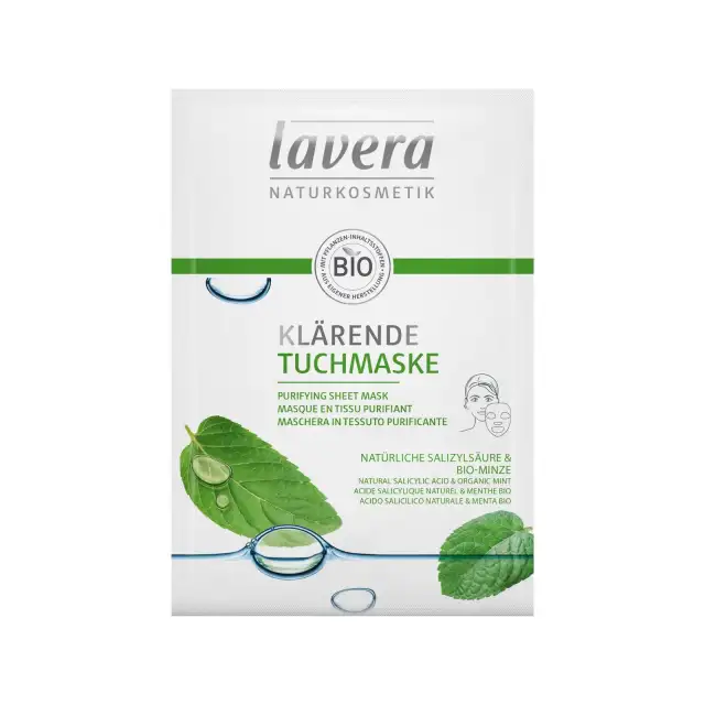 Masque en tissu Purifiant à l'Acide Salicylique & Menthe Bio - Lavera