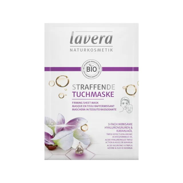 Masque en tissu Raffermissant à l'Acide Hyaluronique & Huile de Karanja Bio - Lavera