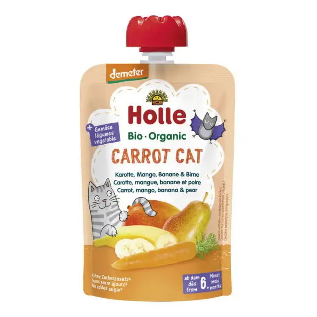 Gourde Carotte, Mangue, Banane & Poire - Carrot Cat - Holle