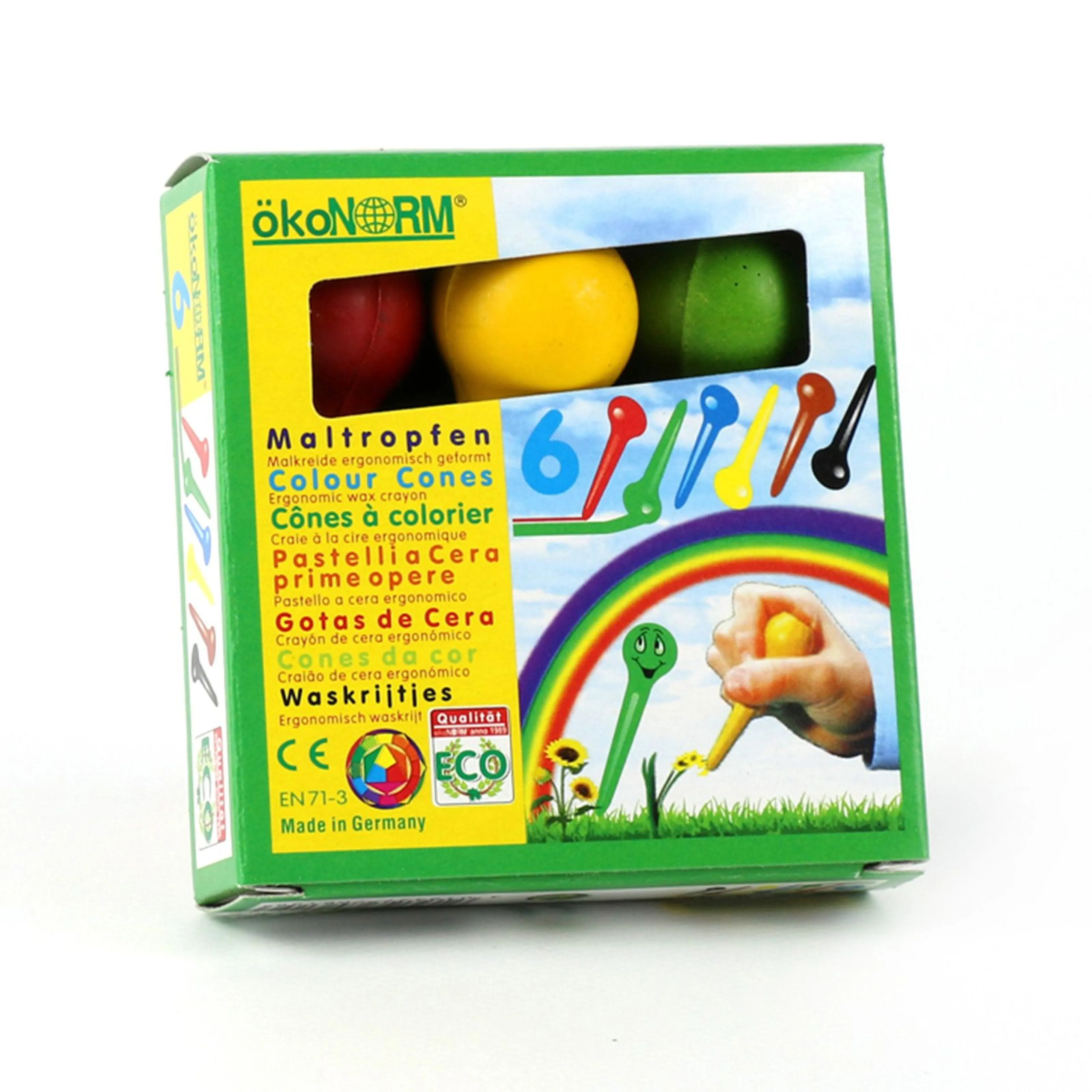 Crayons de cire en cône - 6 couleurs - ÖkoNorm