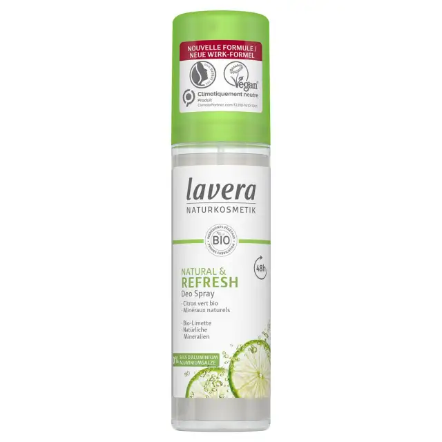 Déodorant spray Natural Refresh au Citron Vert bio et Minéraux Naturels Lavera