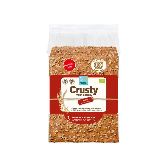 Pain croustillant au blé complet et sésame façon Bretzel - Pural