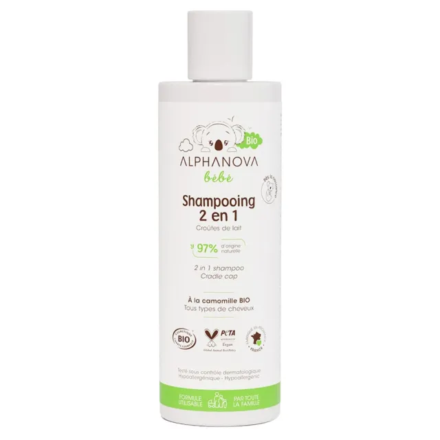 Shampooing bébé bio 2 en 1 - croûtes de lait - Alphanova