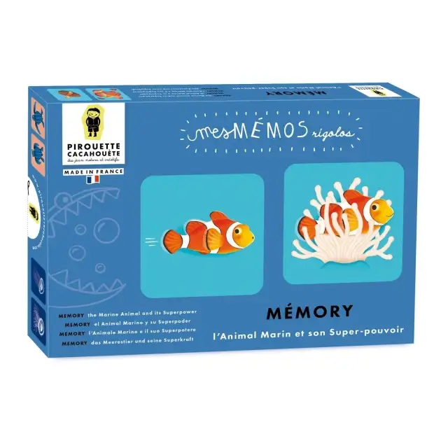 Mémory pour enfants - L'Animal marin et son Super-Pouvoir - Pirouette Cacahouète