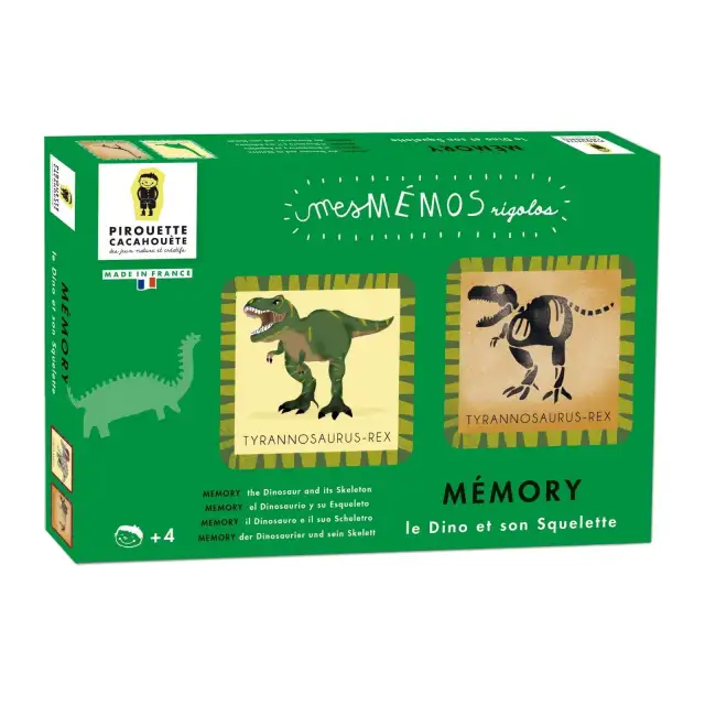 Mémory pour enfants - Le Dino et son Squelette - Pirouette Cacahouète
