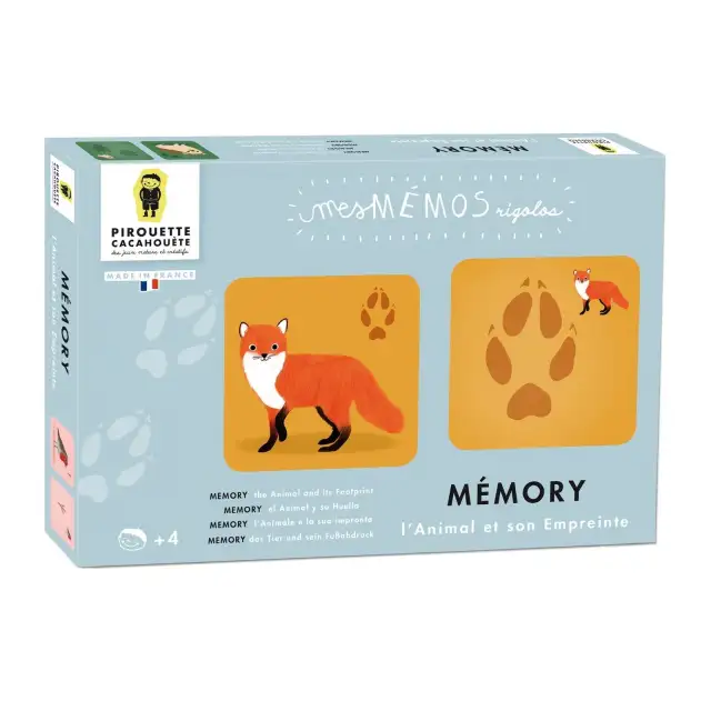 Mémory pour enfants - L'Animal et son Empreinte - Pirouette Cacahouète