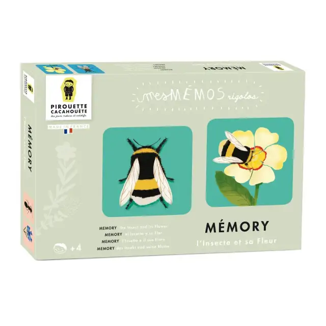 Mémory pour enfants - L'Insecte et sa Fleur - Pirouette Cacahouète