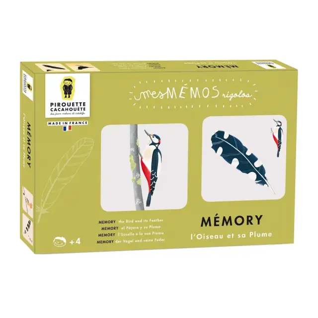 Mémory pour enfants - L'Oiseau et sa Plume - Pirouette Cacahouète