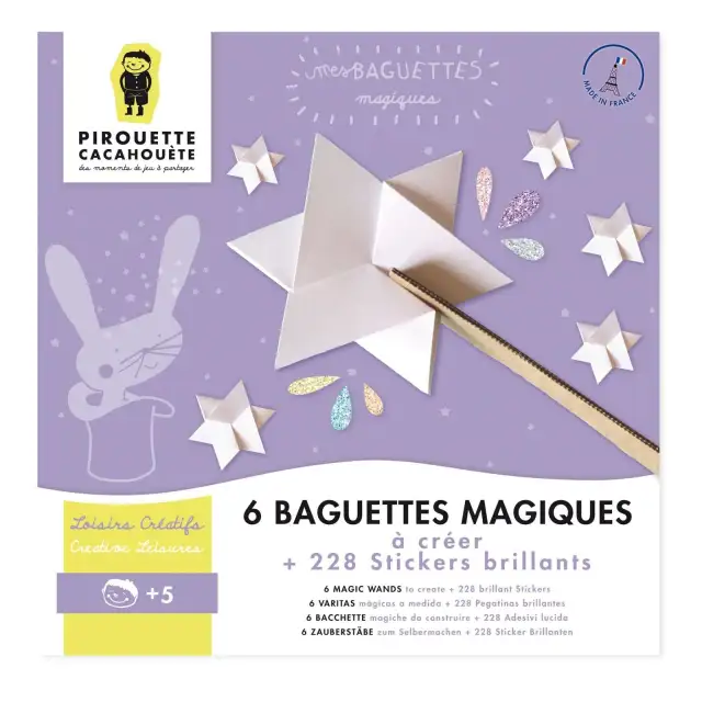 Kit créatif - 6 Baguettes magiques - Pirouette Cacahouète