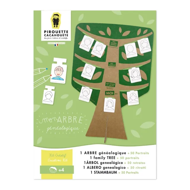 Kit créatif - 1 Arbre généalogique à construire - Pirouette Cacahouète