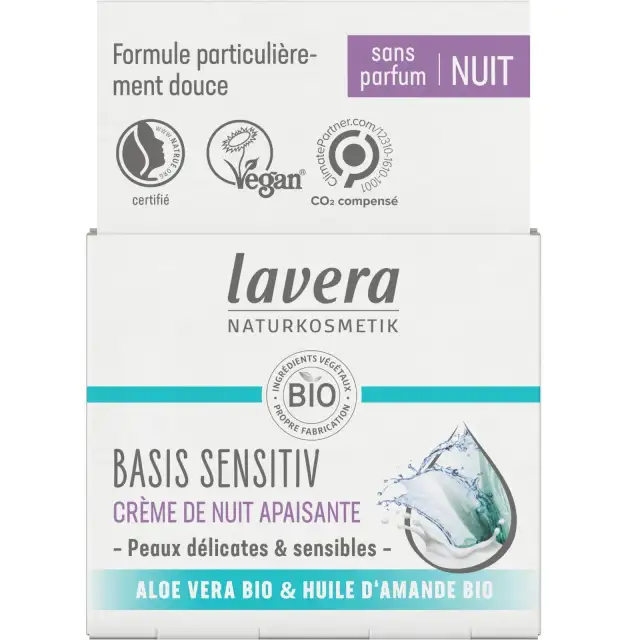 Crème de nuit apaisante Basis Sensitiv - 50 ml - Lavera