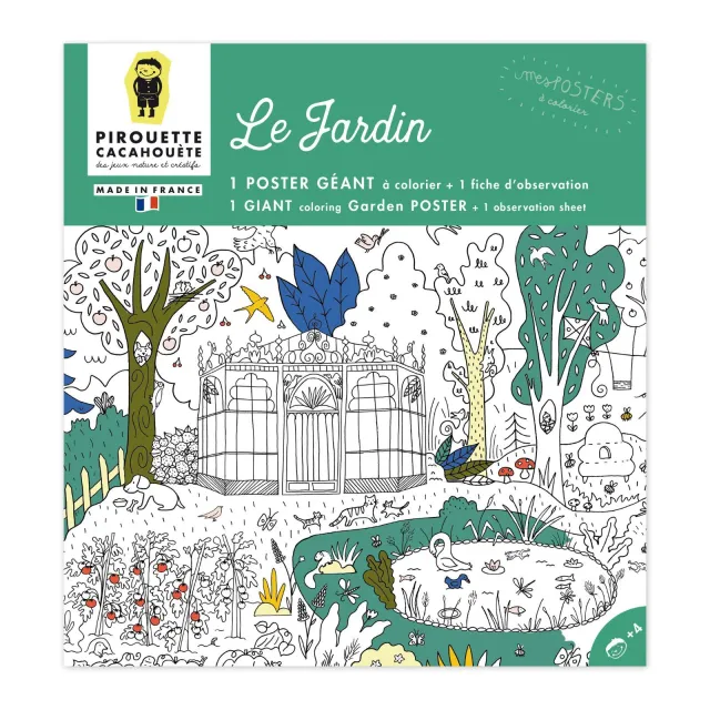 Poster géant à colorier - Le Jardin - Pirouette Cacahouète