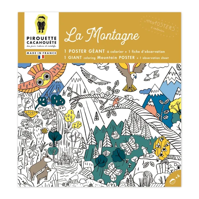 Poster géant à colorier - La Montagne - Pirouette Cacahouète