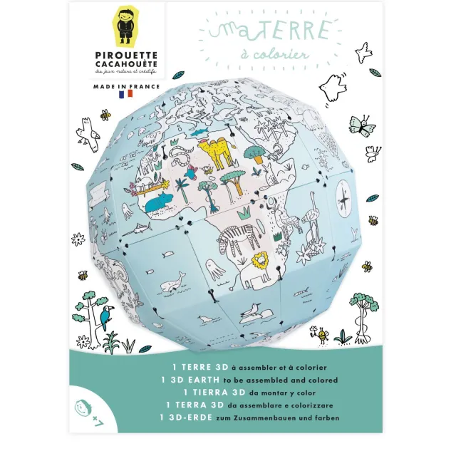 Kit créatif - Ma terre à colorier - Pirouette Cacahouète