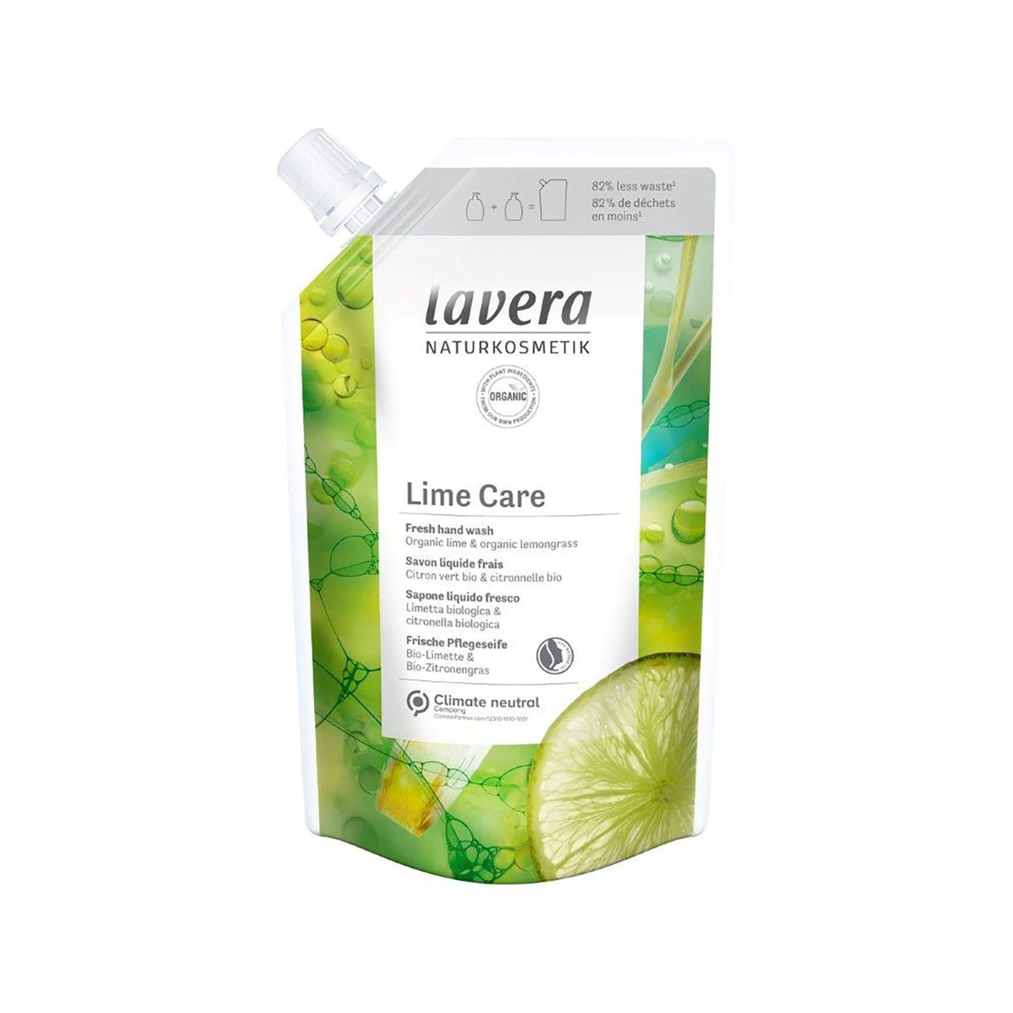Recharge de savon liquide frais au citron vert et à la citronnelle bio - Lavera