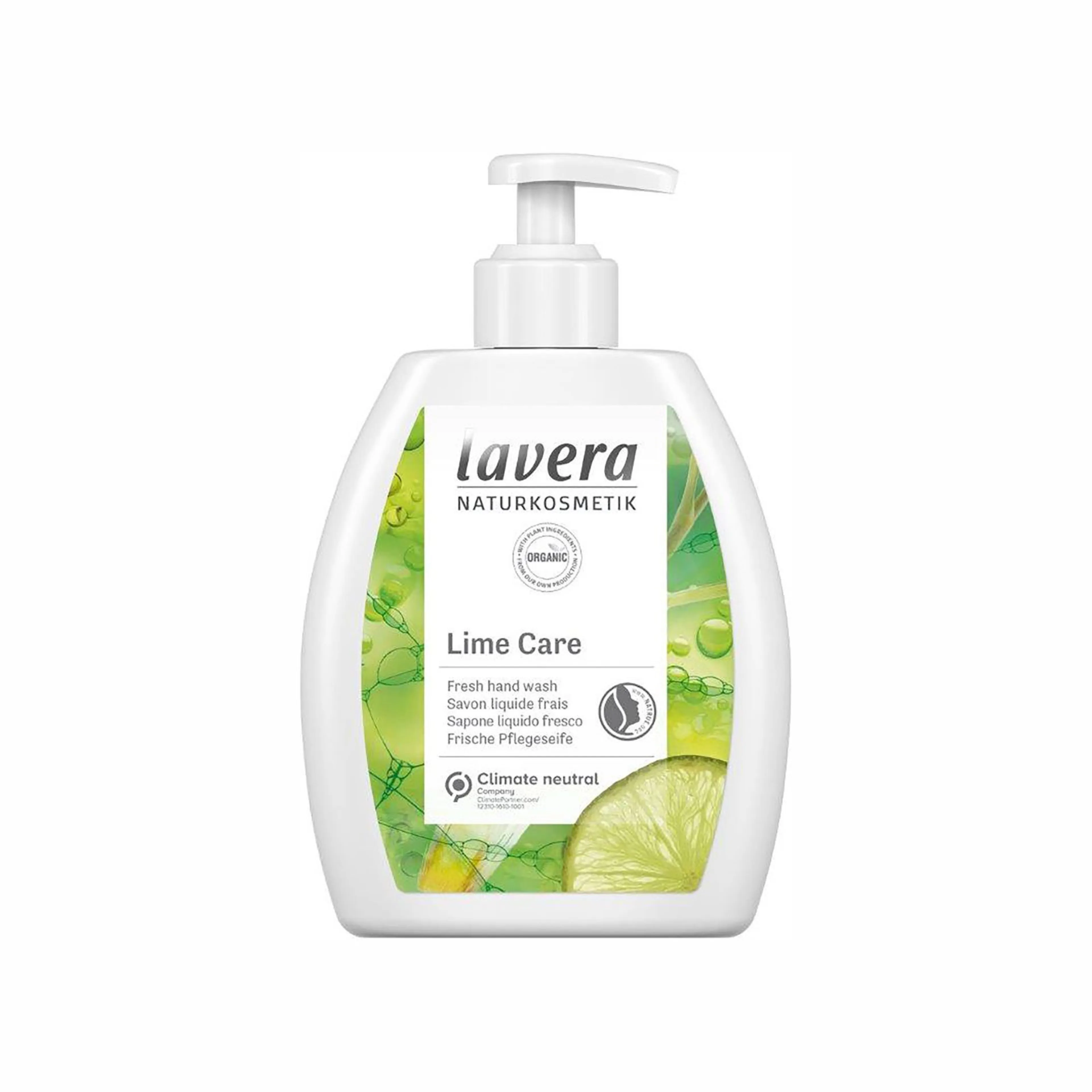 Savon liquide Lime Care pour les mains citron vert bio & citronnelle bio - Lavera