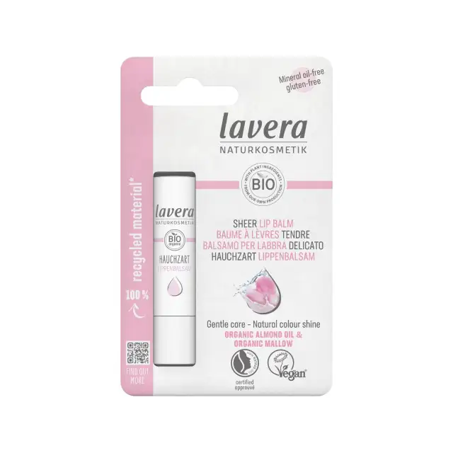 Baume à lèvres à l'huile d'amande bio et à la mauve bio - Lavera