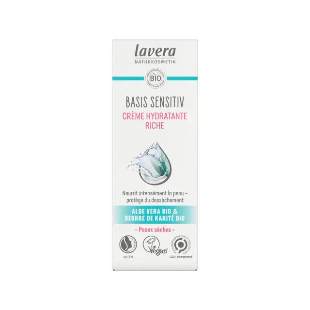 Crème hydratante riche pour le visage Basis Sensitiv  - Lavera