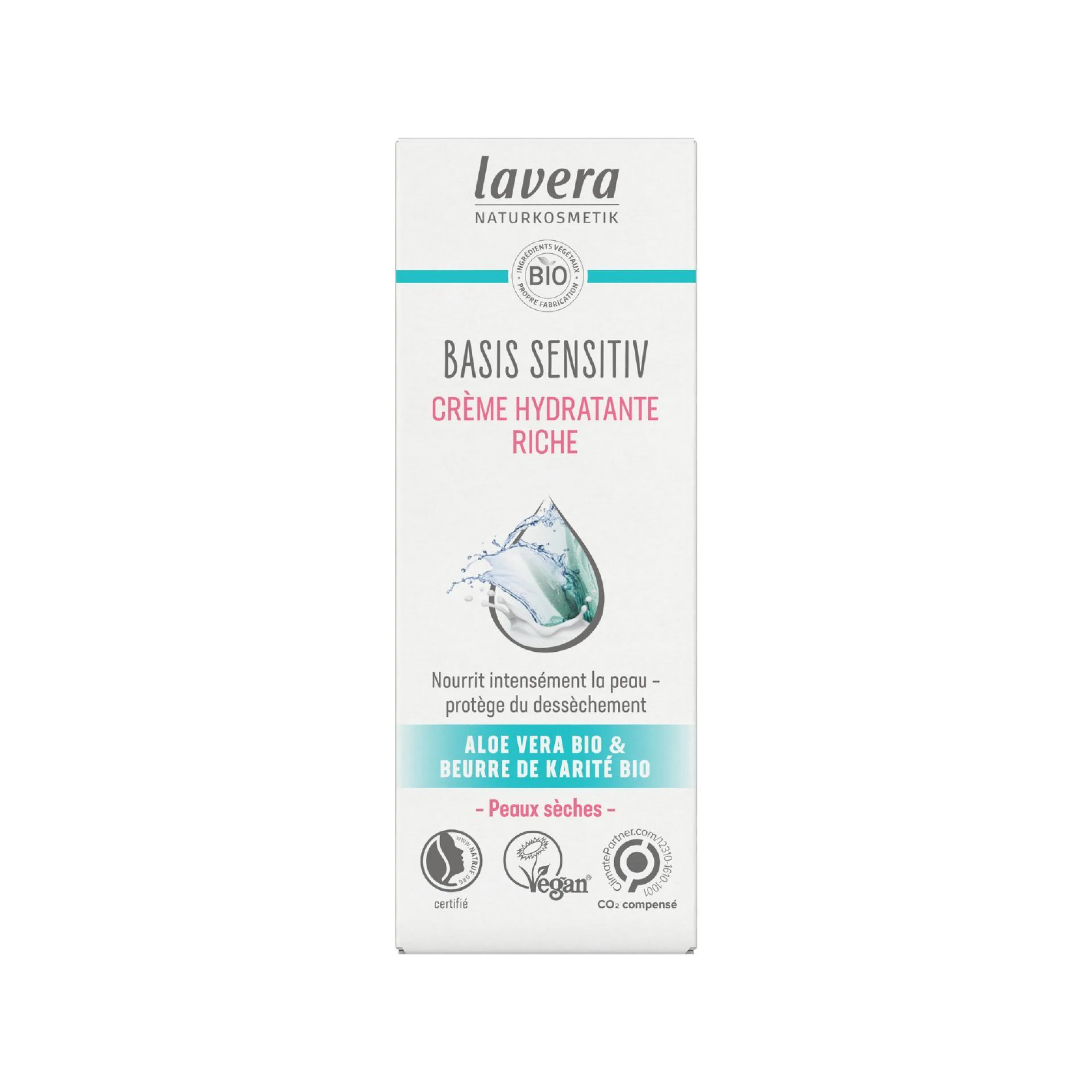Crème hydratante riche pour le visage Basis Sensitiv  - Lavera