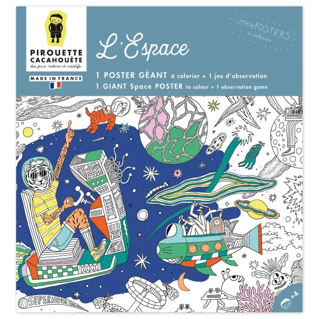 Poster géant à colorier - L'Espace - Pirouette Cacahouète