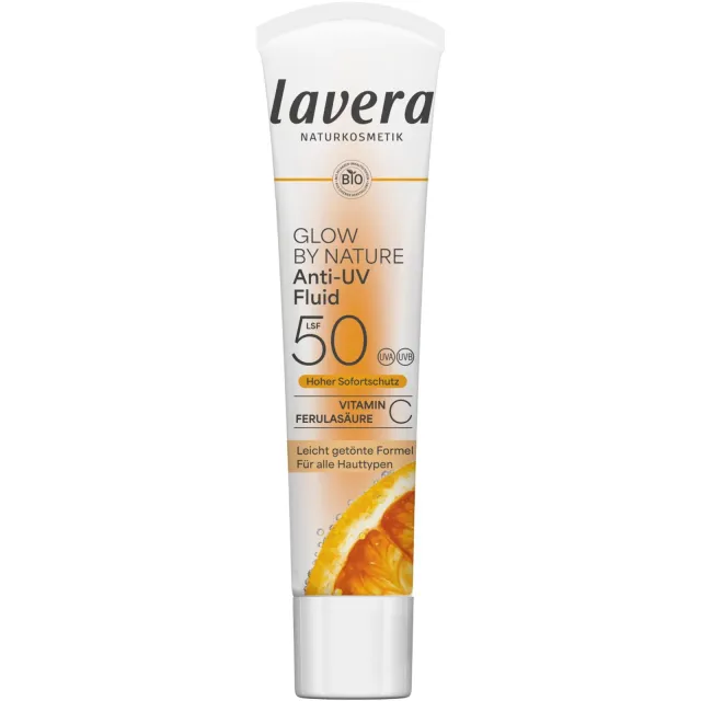 Fluide solaire anti-uv spf 50 Glow by Nature - Lavera