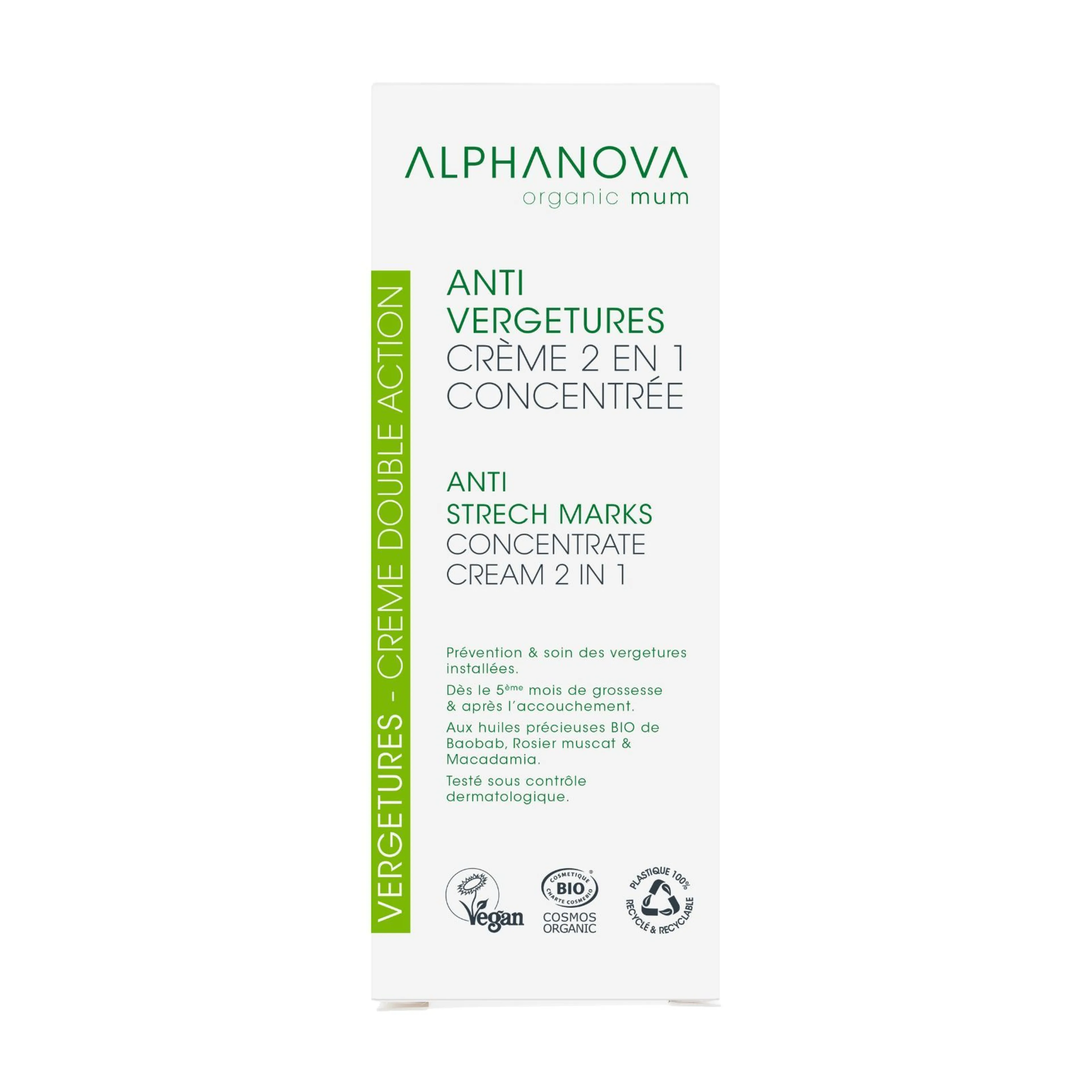 Crème 2 en 1 concentrée anti-vergetures - Alphanova Organic Mum