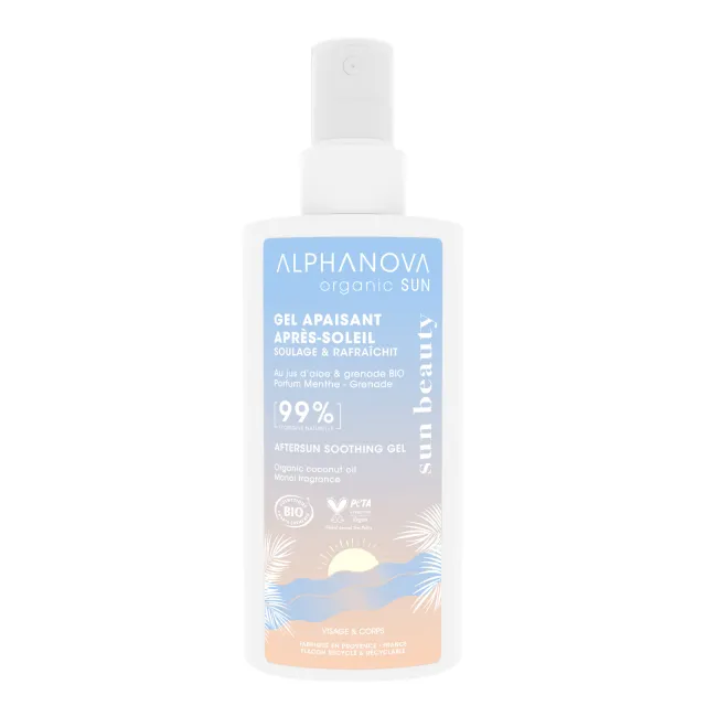 Gel apaisant rafraîchissant après-soleil à l'aloe vera bio - Alphanova Organic Sun