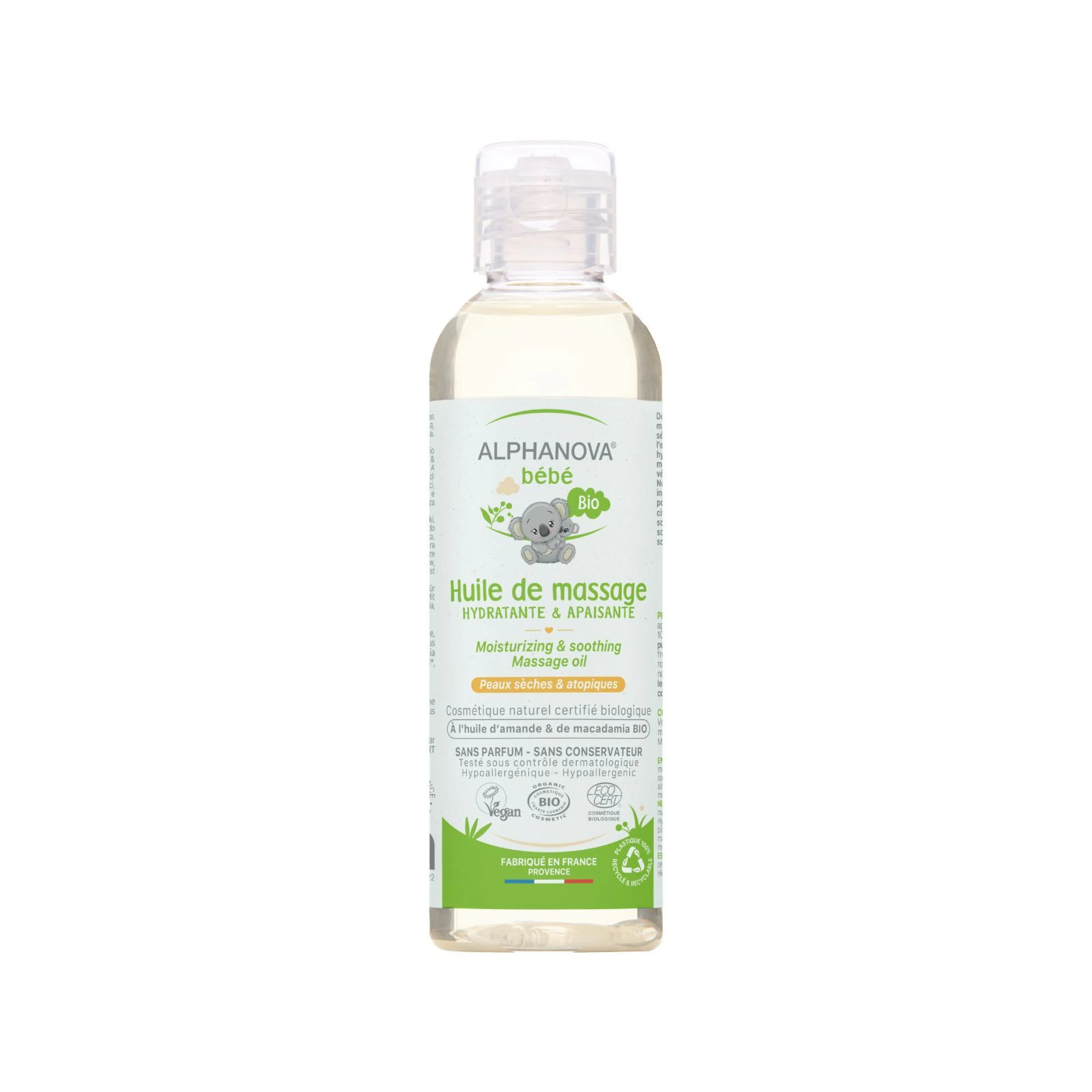 Huile de massage bébé bio - Alphanova bébé