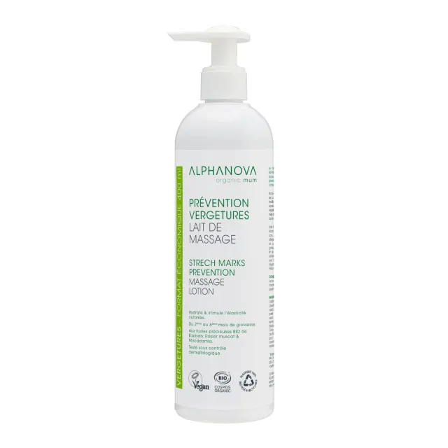 Lait de massage prévention vergetures - Alphanova Organic Mum